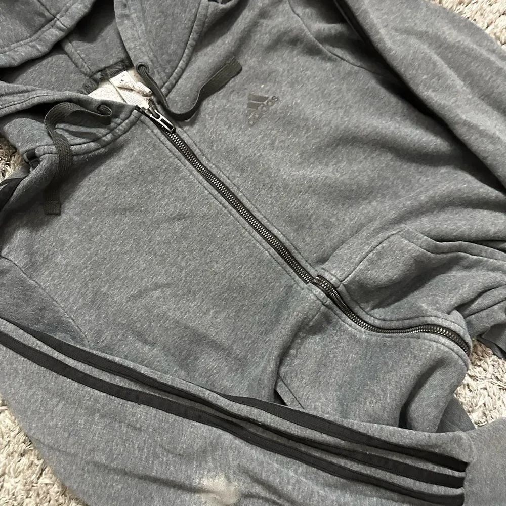 Adidas Gray Full Zip Hoodie
